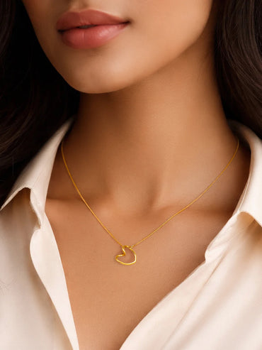 Demi Fine 18K Gold Plated Open Heart Pendant Chain Necklace | Anti Tarnish
