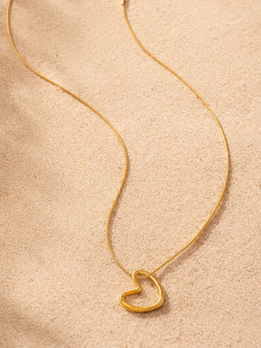 Demi Fine 18K Gold Plated Open Heart Pendant Chain Necklace | Anti Tarnish
