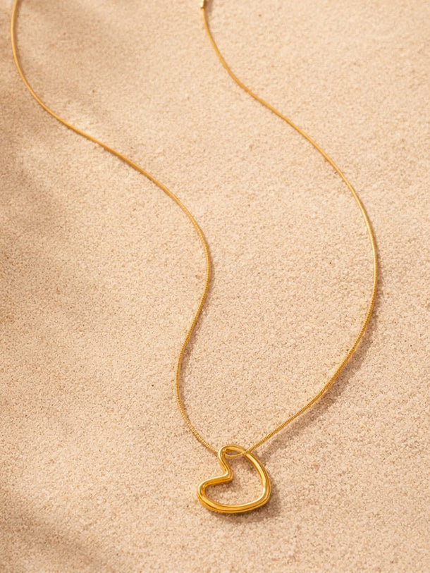 Demi Fine 18K Gold Plated Open Heart Pendant Chain Necklace | Anti Tarnish