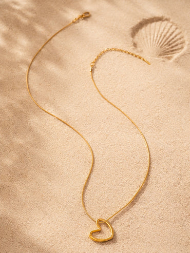Demi Fine 18K Gold Plated Open Heart Pendant Chain Necklace | Anti Tarnish