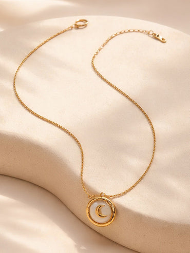 Demi Fine 18K Gold Plated Moon Coin Pendant Charm Necklace | Anti Tarnish