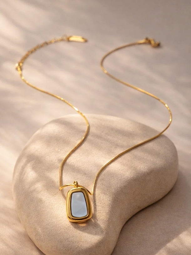 Demi Fine 18K Gold Plated Irregular Enamel Pendant Necklace | Anti Tarnish