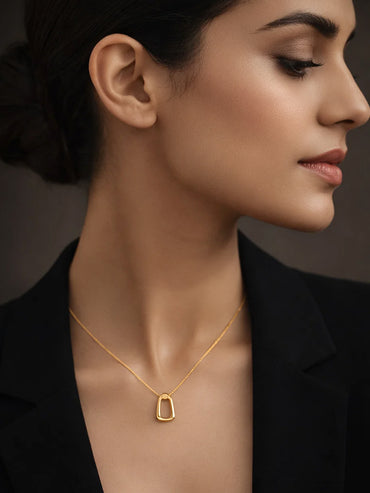 Demi Fine 18K Gold Plated Hollow Pendant Chain Necklace | Anti Tarnish
