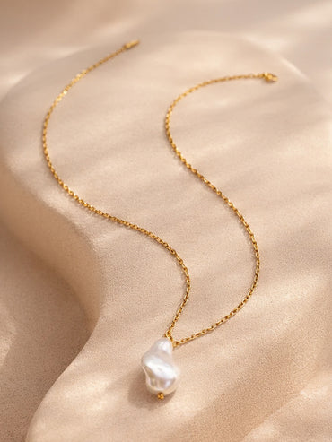 Demi Fine 18K Gold Plated Baroque Pearl Pendant Rope Necklace | Anti Tarnish