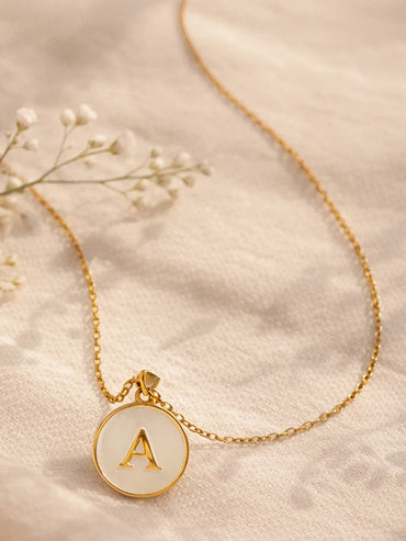 Demi Fine 18K Gold Plated Alphabet A Enamel Pendant Necklace | Anti Tarnish