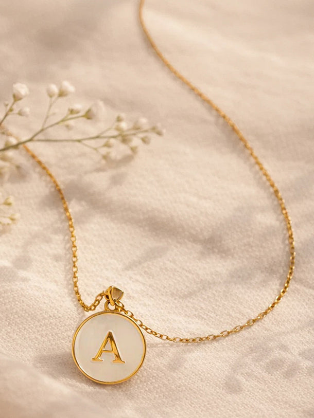 Demi Fine 18K Gold Plated Alphabet A Enamel Pendant Necklace | Anti Tarnish