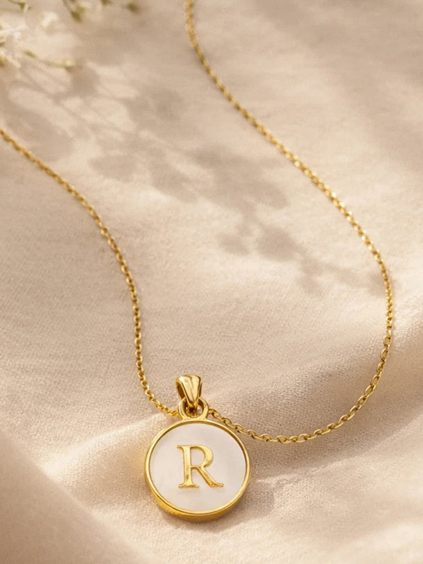 Demi Fine 18K Gold Plated Alphabet R Coin Pendant Necklace | Anti Tarn ...