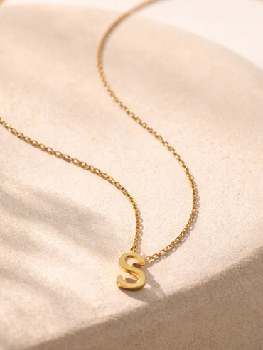 Demi Fine 18K Gold Plated Alphabet S Minimal Pendant Necklace | Anti Tarnish