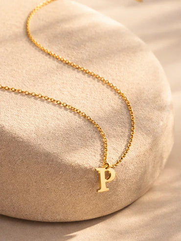 Demi Fine 18K Gold Plated Alphabet P Puffy Pendant Necklace | Anti Tarnish