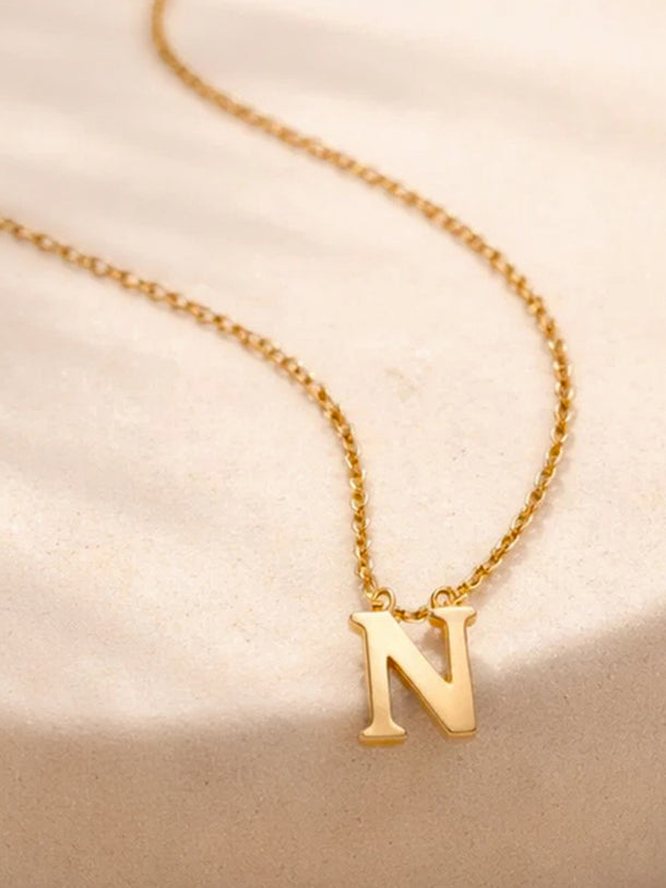 Demi Fine 18K Gold Plated Alphabet N Coin Pendant Necklace | Anti Tarnish