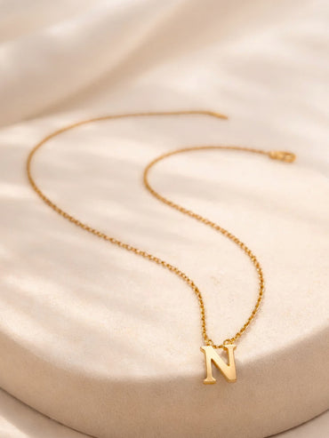 Demi Fine 18K Gold Plated Alphabet N Coin Pendant Necklace | Anti Tarnish