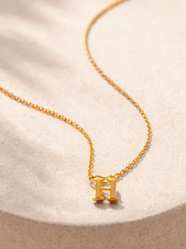 Demi Fine 18K Gold Plated Alphabet H Engraved Pendant Necklace | Anti Tarnish