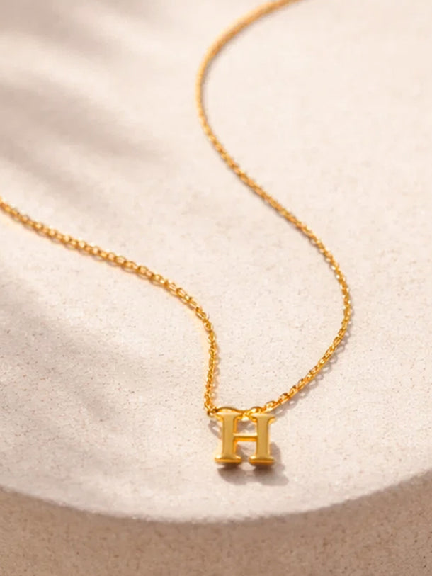 Demi Fine 18K Gold Plated Alphabet H Engraved Pendant Necklace | Anti Tarnish