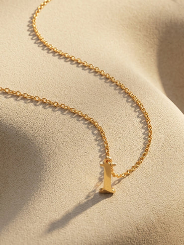 Demi Fine 18K Gold Plated Alphabet I Minimal Pendant Necklace | Anti Tarnish