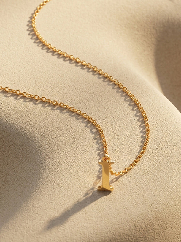 Demi Fine 18K Gold Plated Alphabet I Minimal Pendant Necklace | Anti Tarnish