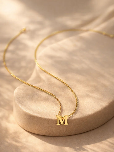 Demi Fine 18K Gold Plated Alphabet M Puffy Pendant Necklace | Anti Tarnish