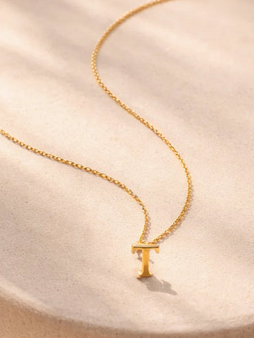 Demi Fine 18K Gold Plated Alphabet T Enamel Pendant Necklace | Anti Tarnish