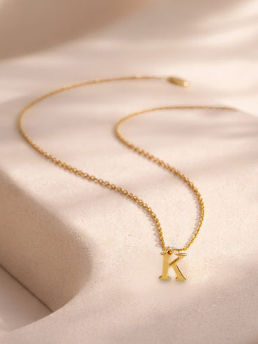 Demi Fine 18K Gold Plated Alphabet K Coin Pendant Necklace | Anti Tarnish