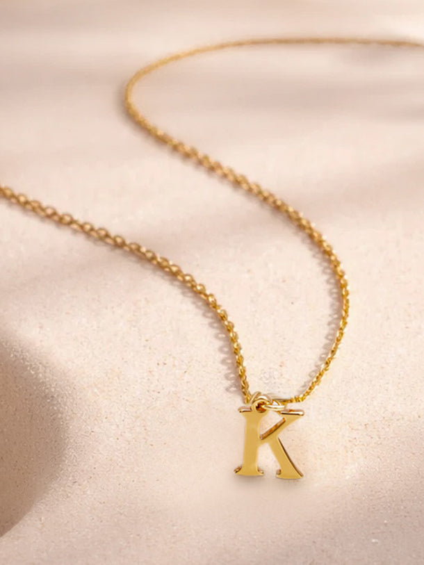 Demi Fine 18K Gold Plated Alphabet K Coin Pendant Necklace | Anti Tarnish