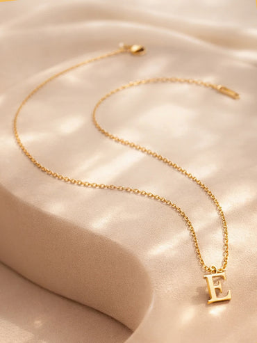 Demi Fine 18K Gold Plated Alphabet E Engraved Pendant Necklace | Anti Tarnish