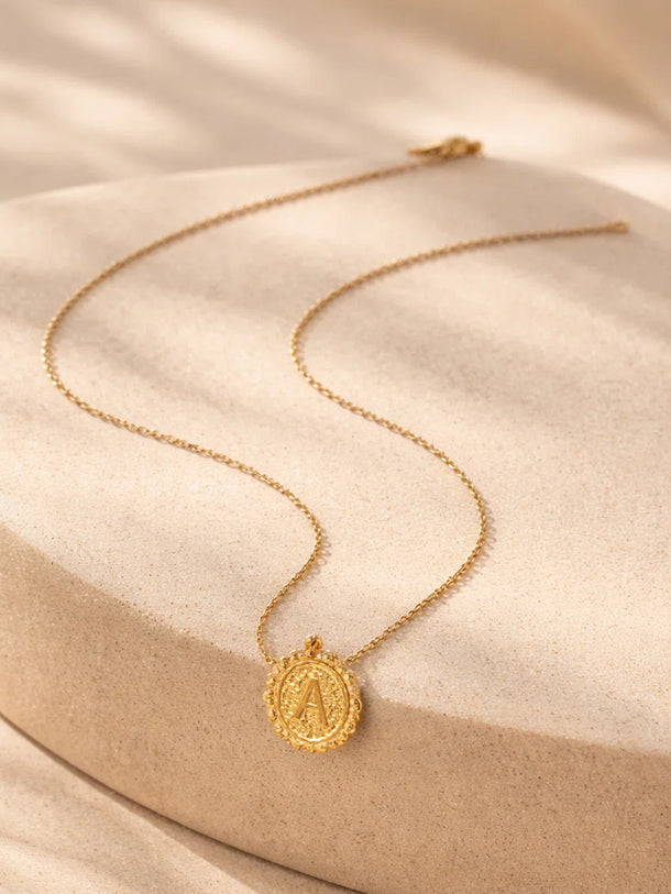 Demi Fine 18K Gold Plated Alphabet A Minimal Pendant Necklace | Anti Tarnish