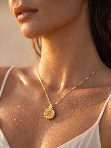 Demi Fine 18K Gold Plated Alphabet R Puffy Pendant Necklace | Anti Tarnish
