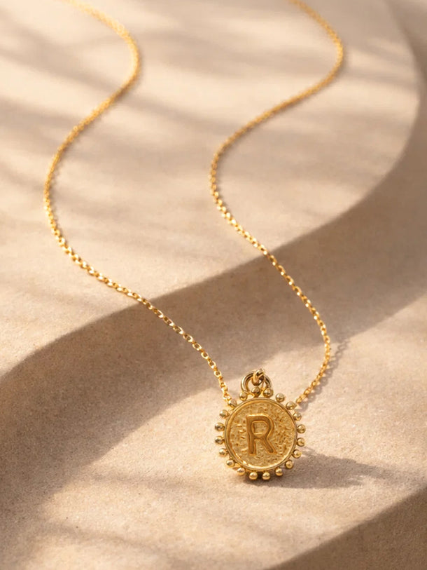 Demi Fine 18K Gold Plated Alphabet R Puffy Pendant Necklace | Anti Tarnish