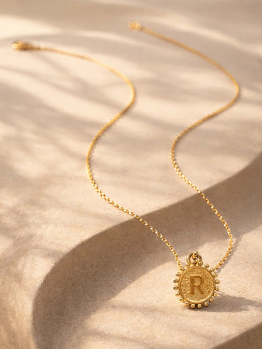 Demi Fine 18K Gold Plated Alphabet R Puffy Pendant Necklace | Anti Tarnish