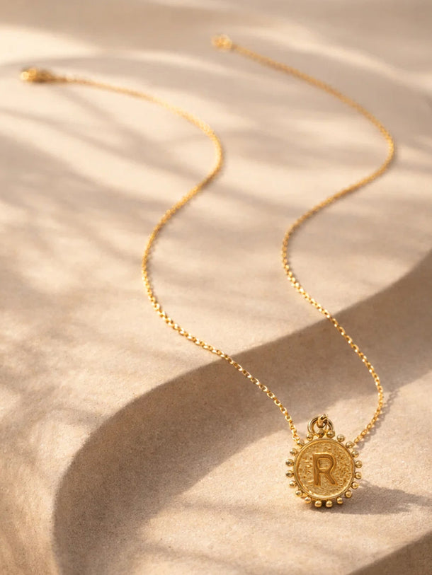 Demi Fine 18K Gold Plated Alphabet R Puffy Pendant Necklace | Anti Tarnish