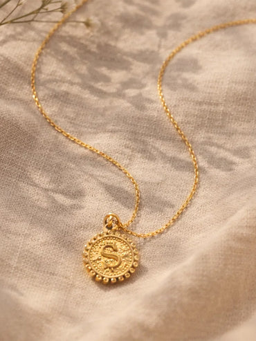 Demi Fine 18K Gold Plated Alphabet S Enamel Pendant Necklace | Anti Tarnish
