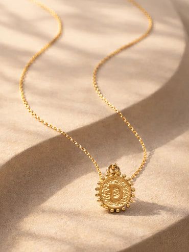 Demi Fine 18K Gold Plated Alphabet D Coin Pendant Necklace | Anti Tarnish