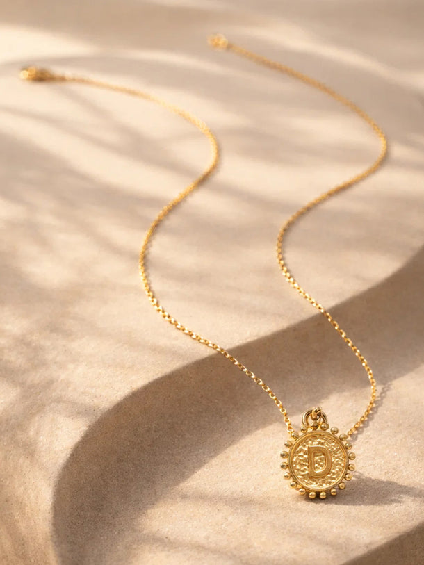 Demi Fine 18K Gold Plated Alphabet D Coin Pendant Necklace | Anti Tarnish