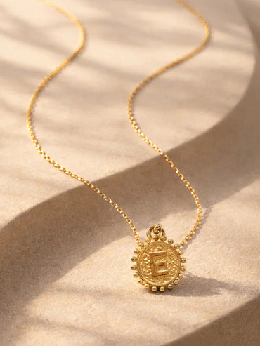 Demi Fine 18K Gold Plated Alphabet E Puffy Pendant Necklace | Anti Tarnish