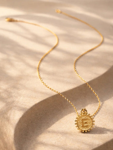 Demi Fine 18K Gold Plated Alphabet E Puffy Pendant Necklace | Anti Tarnish