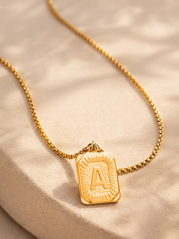 Demi Fine 18K Gold Plated Alphabet A Enamel Pendant Necklace | Anti Tarnish