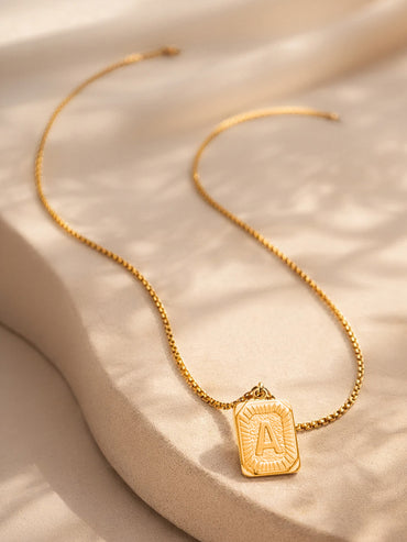 Demi Fine 18K Gold Plated Alphabet A Enamel Pendant Necklace | Anti Tarnish