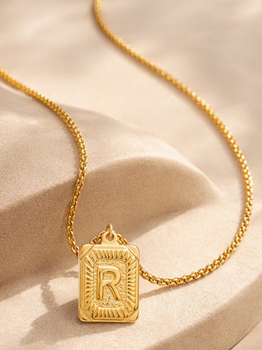 Demi Fine 18K Gold Plated Letter R Pendant Necklace | Anti Tarnish