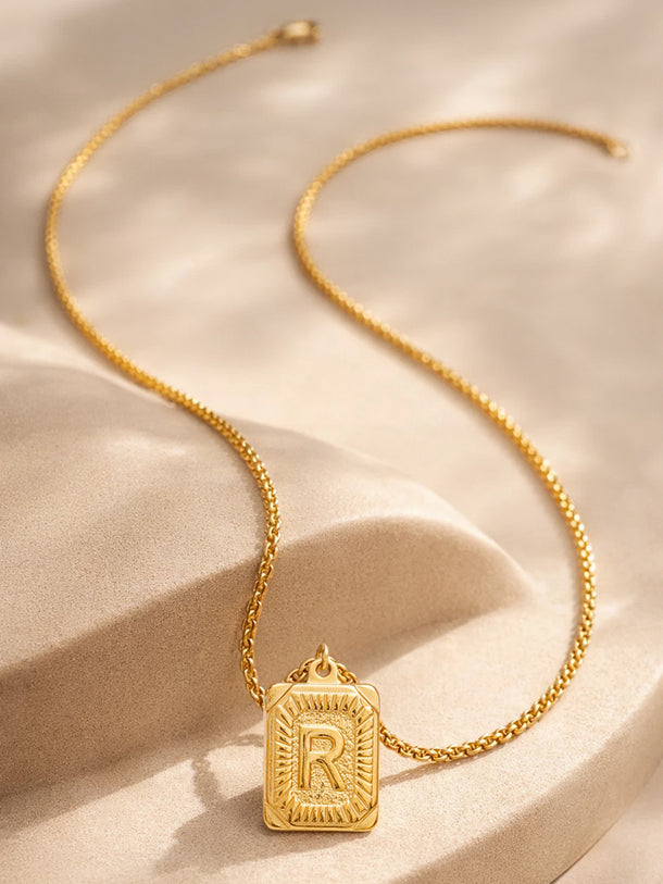 Demi Fine 18K Gold Plated Letter R Pendant Necklace | Anti Tarnish