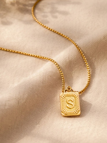 Demi Fine 18K Gold Plated Alphabet S Minimal Pendant Necklace | Anti Tarnish