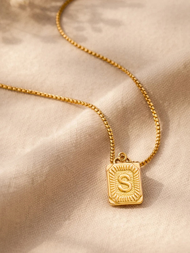 Demi Fine 18K Gold Plated Alphabet S Minimal Pendant Necklace | Anti Tarnish