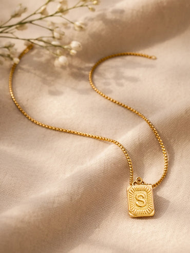 Demi Fine 18K Gold Plated Alphabet S Minimal Pendant Necklace | Anti Tarnish