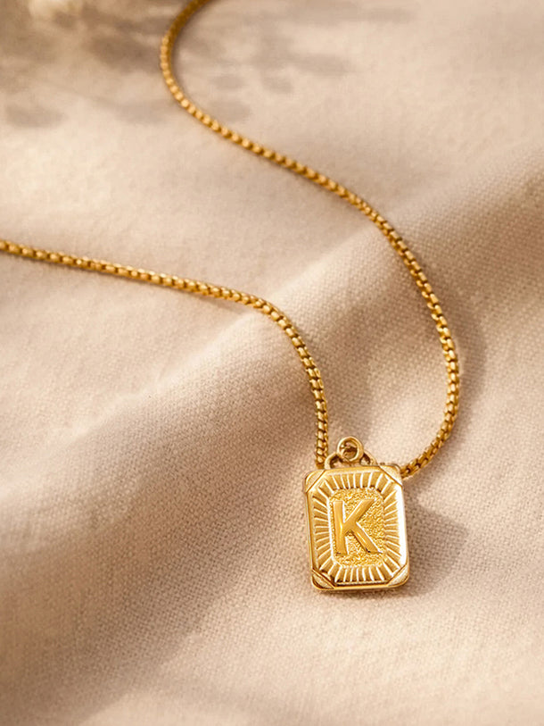 Demi Fine 18K Gold Plated Alphabet I Puffy Pendant Necklace | Anti Tarnish