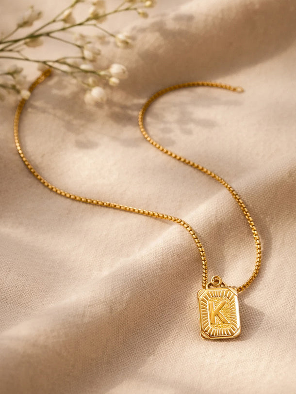 Demi Fine 18K Gold Plated Alphabet I Puffy Pendant Necklace | Anti Tarnish