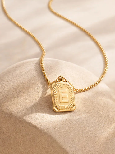 Demi Fine 18K Gold Plated Alphabet E Engraved Pendant Necklace | Anti Tarnish