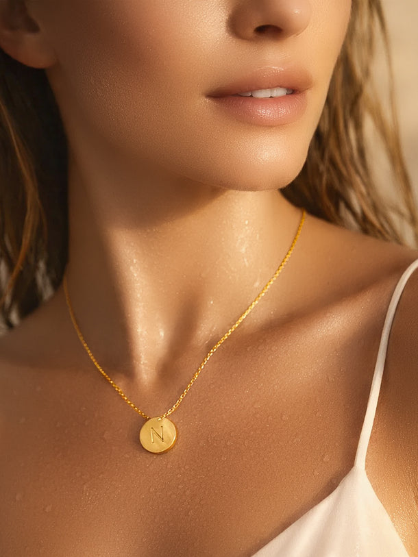 Demi Fine 18K Gold Plated Alphabet P Minimal Pendant Necklace | Anti Tarnish