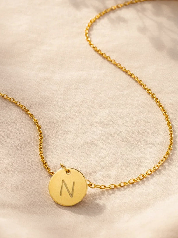 Demi Fine 18K Gold Plated Alphabet P Minimal Pendant Necklace | Anti Tarnish