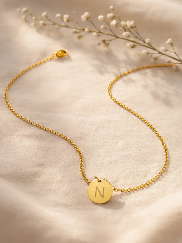 Demi Fine 18K Gold Plated Alphabet P Minimal Pendant Necklace | Anti Tarnish
