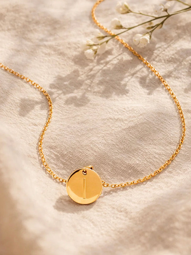 Demi Fine 18K Gold Plated Alphabet I Minimal Pendant Necklace | Anti Tarnish