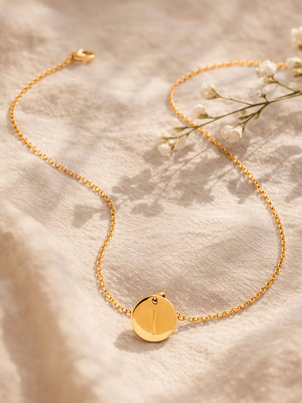 Demi Fine 18K Gold Plated Alphabet I Minimal Pendant Necklace | Anti Tarnish