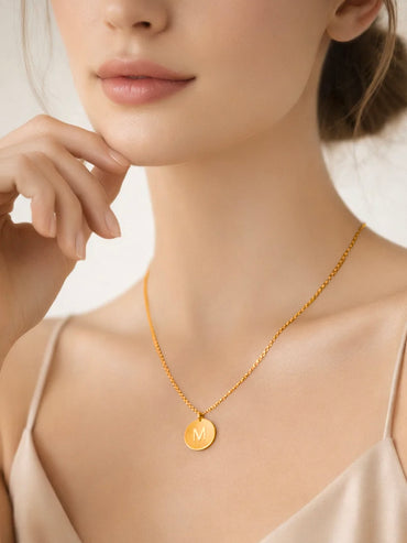Demi Fine 18K Gold Plated Alphabet M Puffy Pendant Necklace | Anti Tarnish